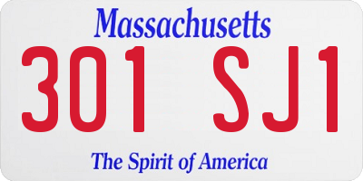 MA license plate 301SJ1