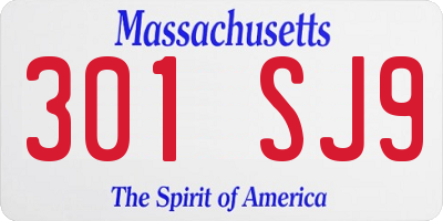 MA license plate 301SJ9