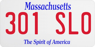 MA license plate 301SL0