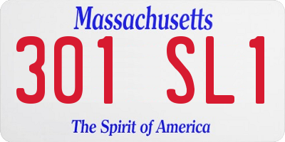 MA license plate 301SL1