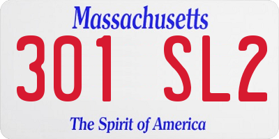 MA license plate 301SL2