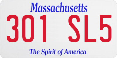 MA license plate 301SL5