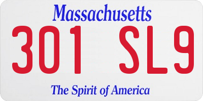 MA license plate 301SL9