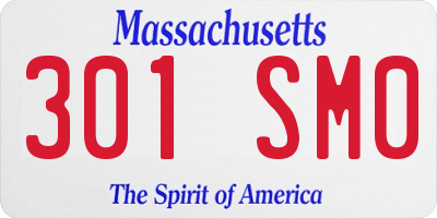 MA license plate 301SM0