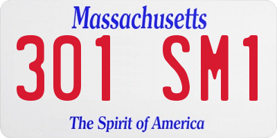 MA license plate 301SM1