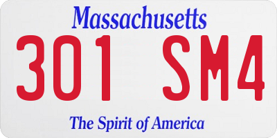 MA license plate 301SM4