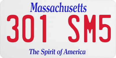 MA license plate 301SM5