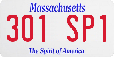 MA license plate 301SP1