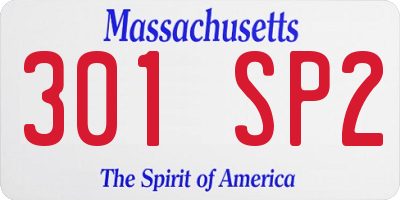 MA license plate 301SP2