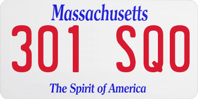 MA license plate 301SQ0