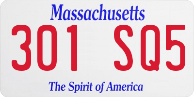 MA license plate 301SQ5