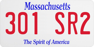 MA license plate 301SR2