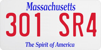 MA license plate 301SR4
