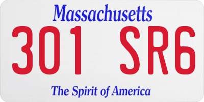 MA license plate 301SR6