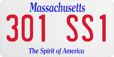 MA license plate 301SS1