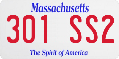 MA license plate 301SS2