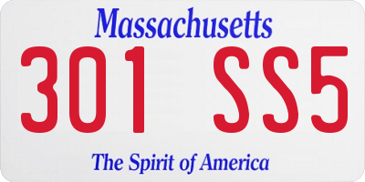 MA license plate 301SS5