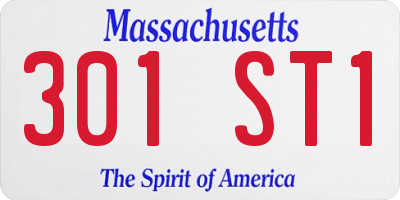 MA license plate 301ST1
