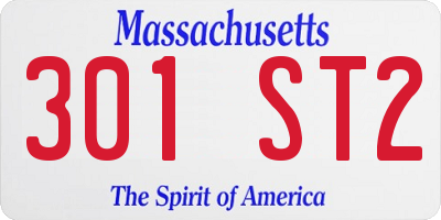 MA license plate 301ST2
