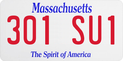 MA license plate 301SU1