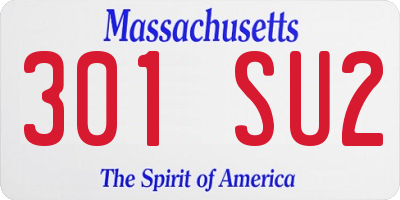 MA license plate 301SU2