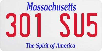MA license plate 301SU5
