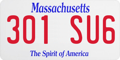 MA license plate 301SU6