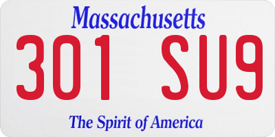 MA license plate 301SU9