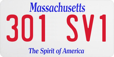 MA license plate 301SV1