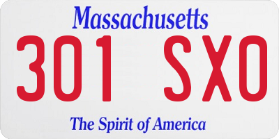 MA license plate 301SX0