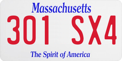 MA license plate 301SX4