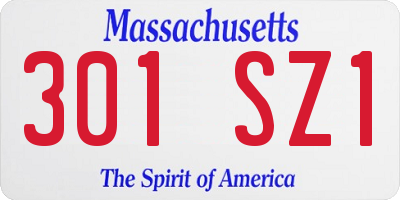 MA license plate 301SZ1