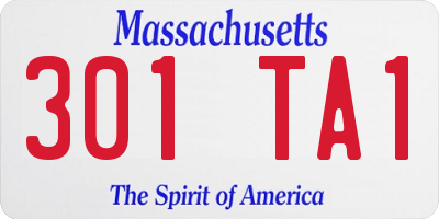 MA license plate 301TA1