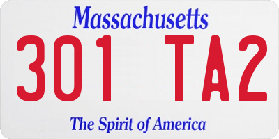 MA license plate 301TA2