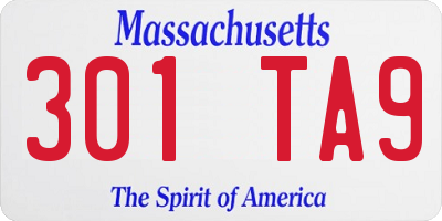 MA license plate 301TA9