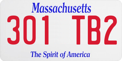 MA license plate 301TB2