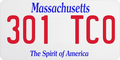 MA license plate 301TC0