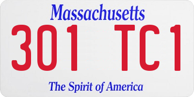 MA license plate 301TC1