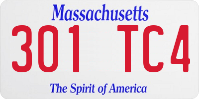 MA license plate 301TC4
