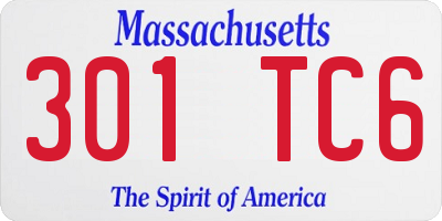 MA license plate 301TC6