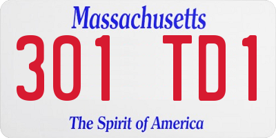 MA license plate 301TD1