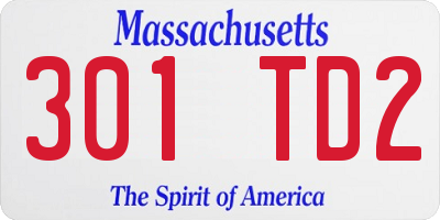 MA license plate 301TD2