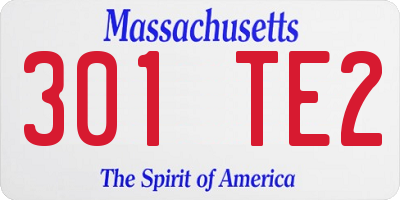 MA license plate 301TE2