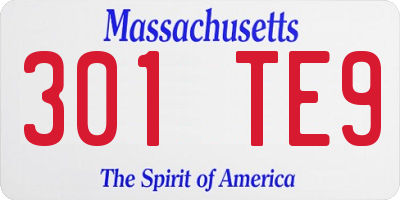 MA license plate 301TE9