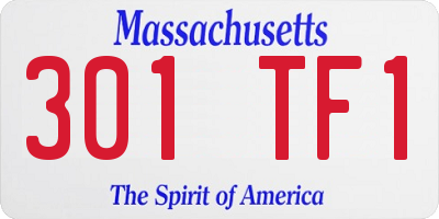 MA license plate 301TF1