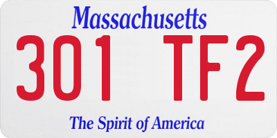 MA license plate 301TF2