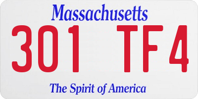 MA license plate 301TF4