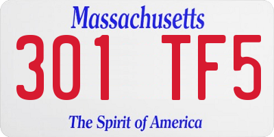 MA license plate 301TF5