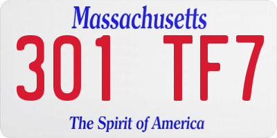 MA license plate 301TF7