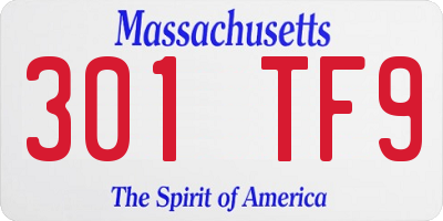 MA license plate 301TF9